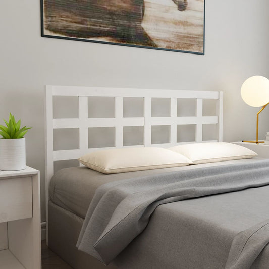 Testiera per Letto Bianca 165,5x4x100 cm Legno Massello di Pino - homemem39
