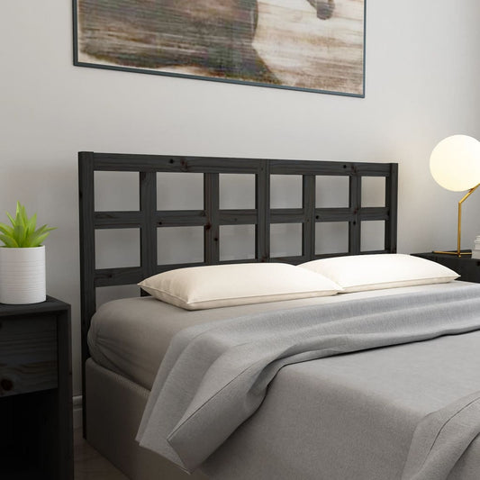 Testiera per Letto Nera 165,5x4x100cm in Legno Massello di Pino - homemem39