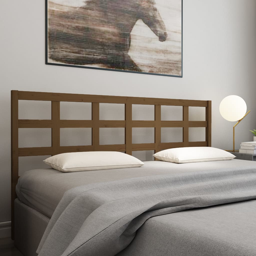Testiera per Letto ambra 185,5x4x100 cm Legno Massello di Pino - homemem39