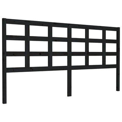 Testiera per Letto Nera 185,5x4x100cm in Legno Massello di Pino - homemem39