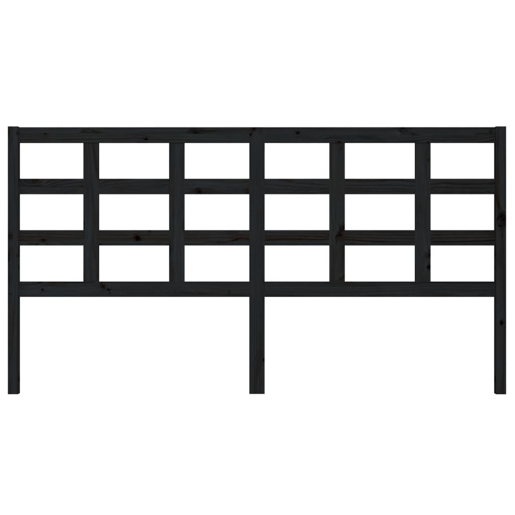 Testiera per Letto Nera 185,5x4x100cm in Legno Massello di Pino - homemem39