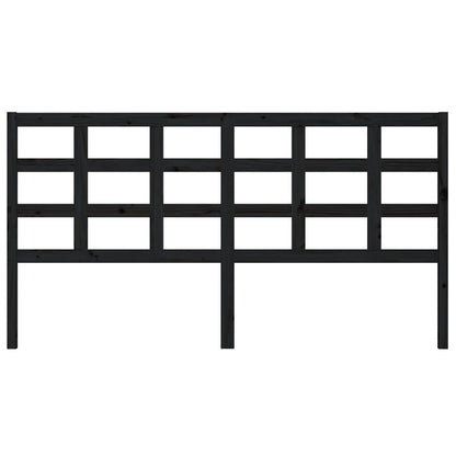 Testiera per Letto Nera 185,5x4x100cm in Legno Massello di Pino - homemem39
