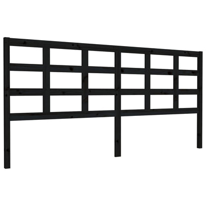 Testiera per Letto Nera 205,5x4x100cm in Legno Massello di Pino - homemem39