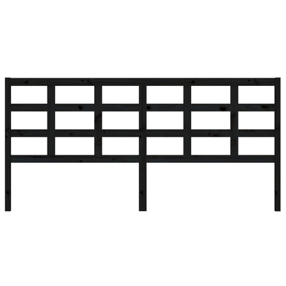 Testiera per Letto Nera 205,5x4x100cm in Legno Massello di Pino - homemem39