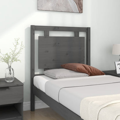 Testiera per Letto Grigia 80,5x4x100 cm Legno Massello di Pino - homemem39