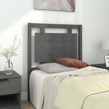 Testiera per Letto Grigia 80,5x4x100 cm Legno Massello di Pino - homemem39