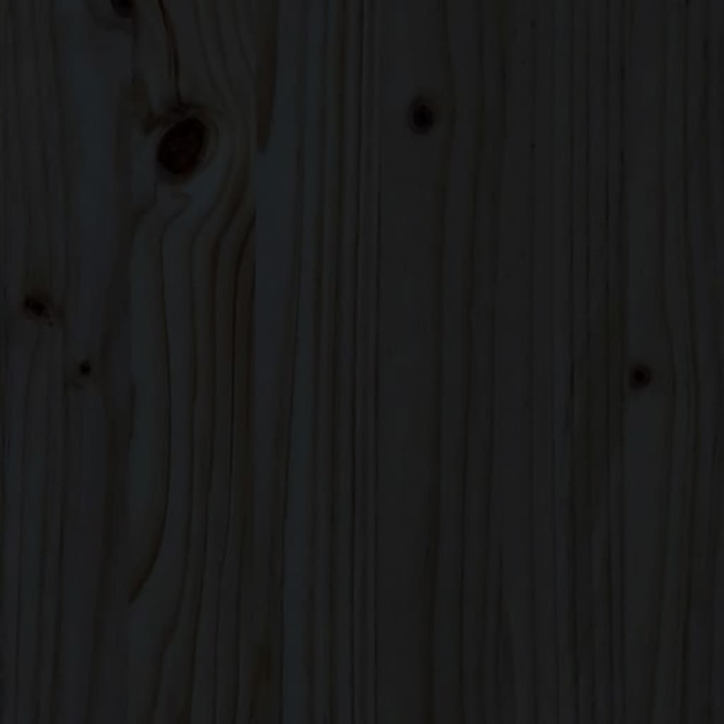 Testiera per Letto Nera 80,5x4x100 cm in Legno Massello di Pino