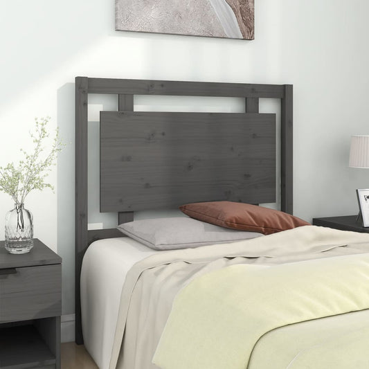 Testiera per Letto Grigia 95,5x4x100 cm Legno Massello di Pino - homemem39