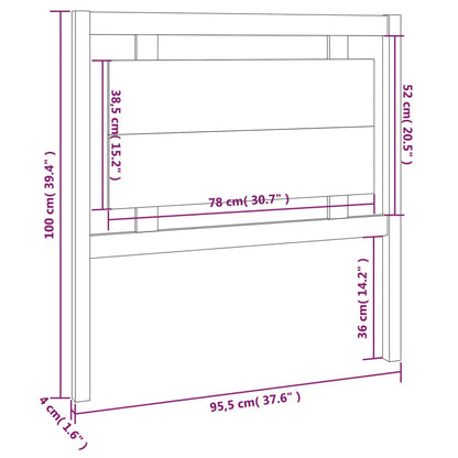 Testiera per Letto ambra 95,5x4x100cm in Legno Massello di Pino