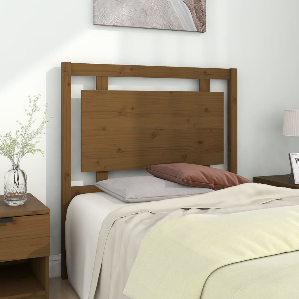 Testiera per Letto ambra 95,5x4x100cm in Legno Massello di Pino - homemem39