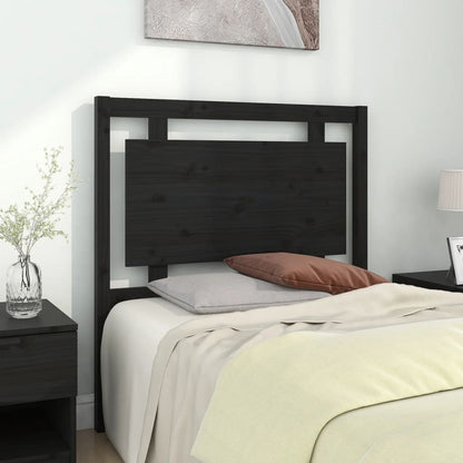 Testiera per Letto Nera 95,5x4x100 cm in Legno Massello di Pino - homemem39