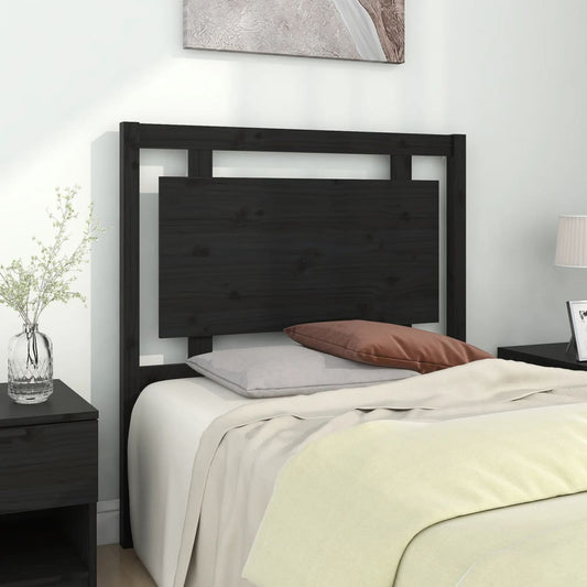 Testiera per Letto Nera 95,5x4x100 cm in Legno Massello di Pino - homemem39