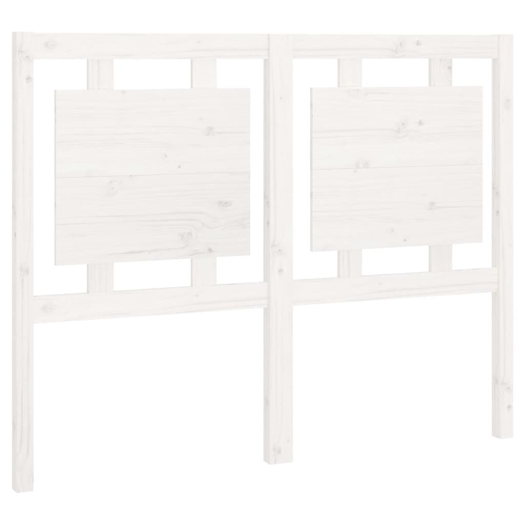 Testiera per Letto Bianca 125,5x4x100 cm Legno Massello di Pino | homemem39