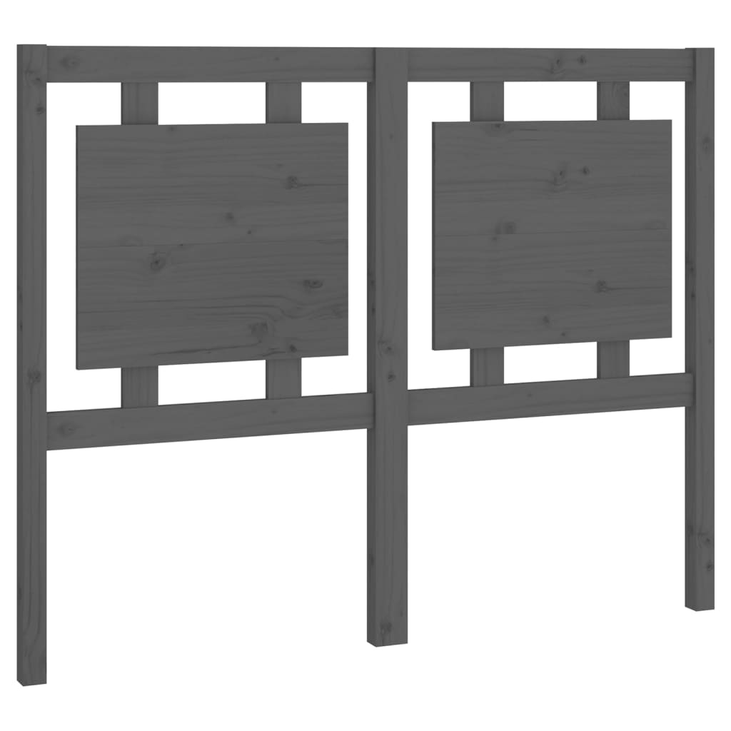 Testiera per Letto Grigia 125,5x4x100 cm Legno Massello di Pino - homemem39