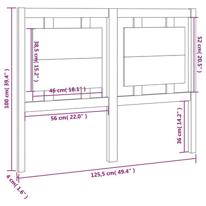Testiera per Letto ambra 125,5x4x100 cm Legno Massello di Pino - homemem39