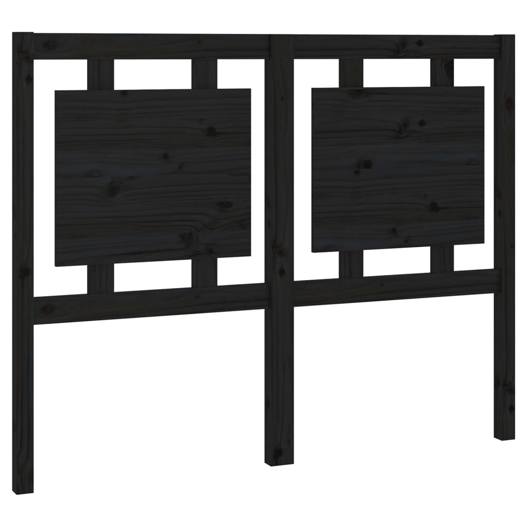 Testiera per Letto Nera 125,5x4x100cm in Legno Massello di Pino - homemem39