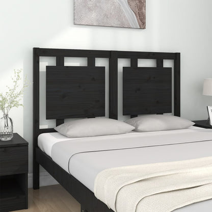 Testiera per Letto Nera 125,5x4x100cm in Legno Massello di Pino - homemem39