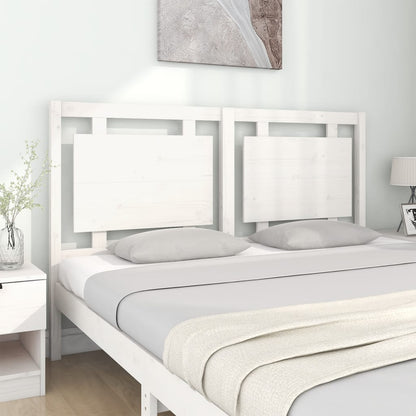 Testiera per Letto Bianca 155,5x4x100 cm Legno Massello di Pino - homemem39
