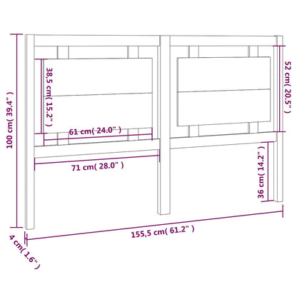 Testiera per Letto ambra 155,5x4x100 cm Legno Massello di Pino | homemem39