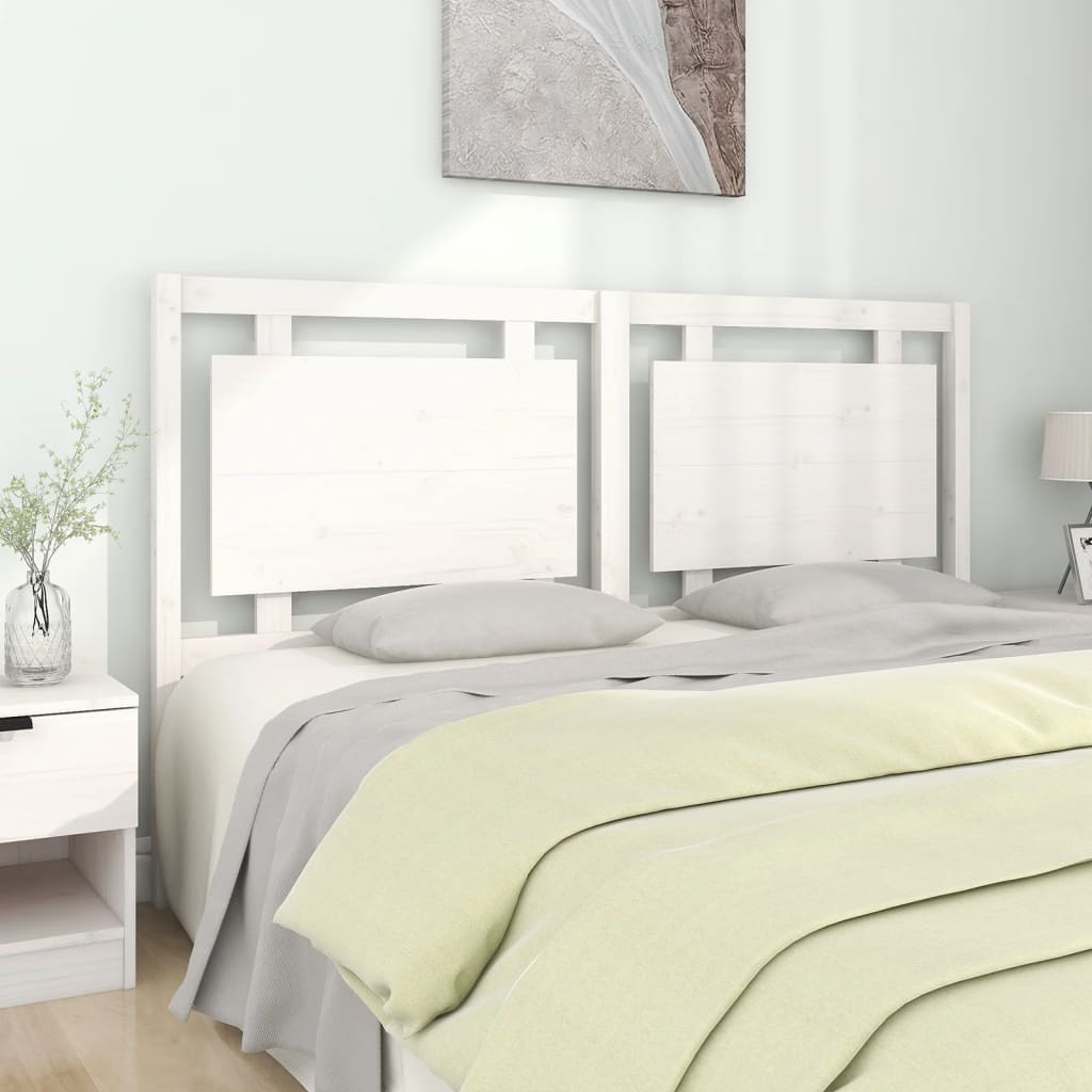 Testiera per Letto Bianca 165,5x4x100 cm Legno Massello di Pino - homemem39