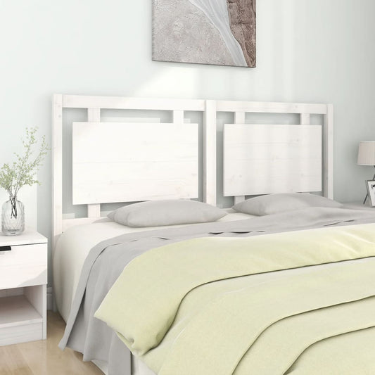 Testiera per Letto Bianca 165,5x4x100 cm Legno Massello di Pino - homemem39