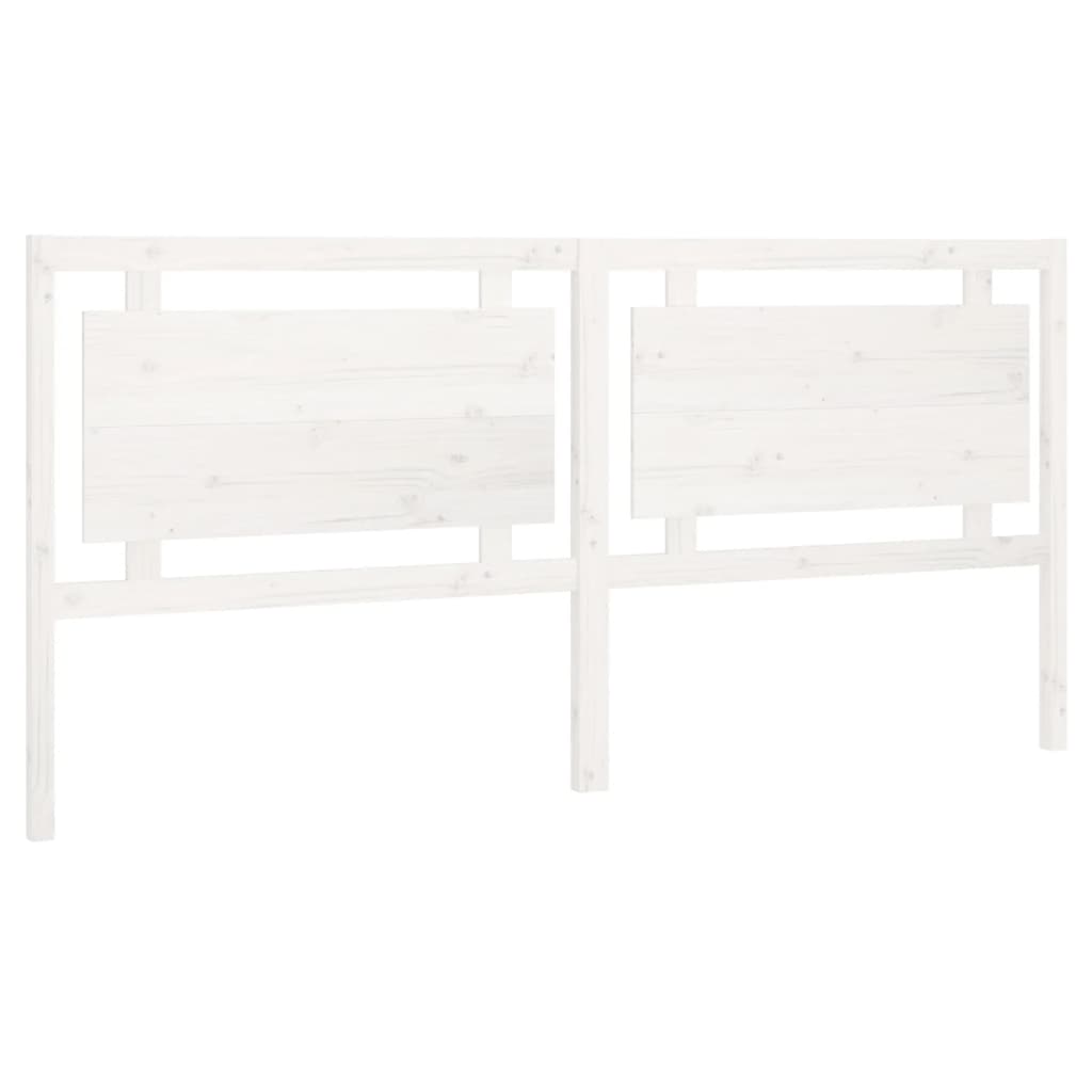Testiera per Letto Bianca 205,5x4x100 cm Legno Massello di Pino - homemem39