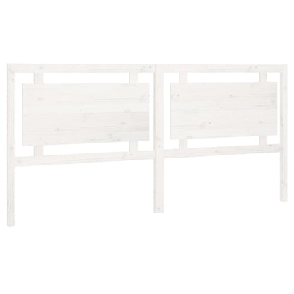 Testiera per Letto Bianca 205,5x4x100 cm Legno Massello di Pino - homemem39
