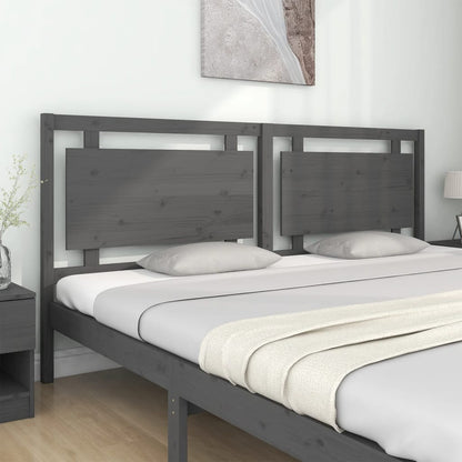 Testiera per Letto Grigia 205,5x4x100 cm Legno Massello di Pino - homemem39