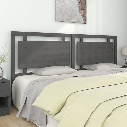Testiera per Letto Grigia 205,5x4x100 cm Legno Massello di Pino - homemem39