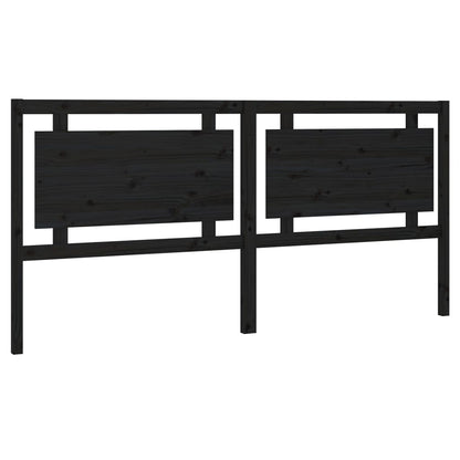 Testiera per Letto Nera 205,5x4x100cm in Legno Massello di Pino - homemem39