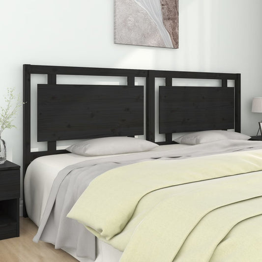 Testiera per Letto Nera 205,5x4x100cm in Legno Massello di Pino - homemem39