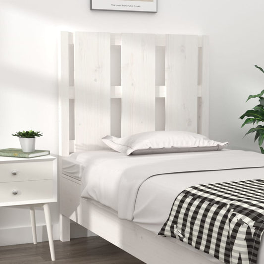 Testiera per Letto Bianca 80,5x4x100 cm Legno Massello di Pino - homemem39