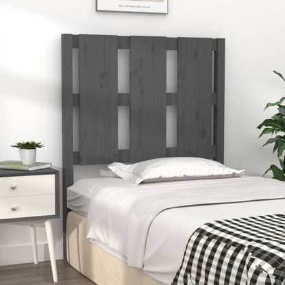 Testiera Letto Grigia 80,5x4x100 cm in Legno Massello di Pino - homemem39