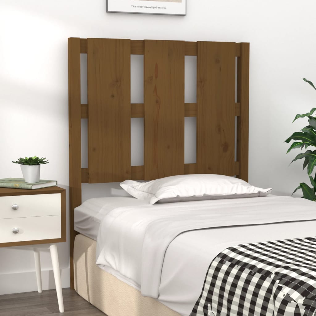 Testiera per Letto ambra 80,5x4x100cm in Legno Massello di Pino - homemem39