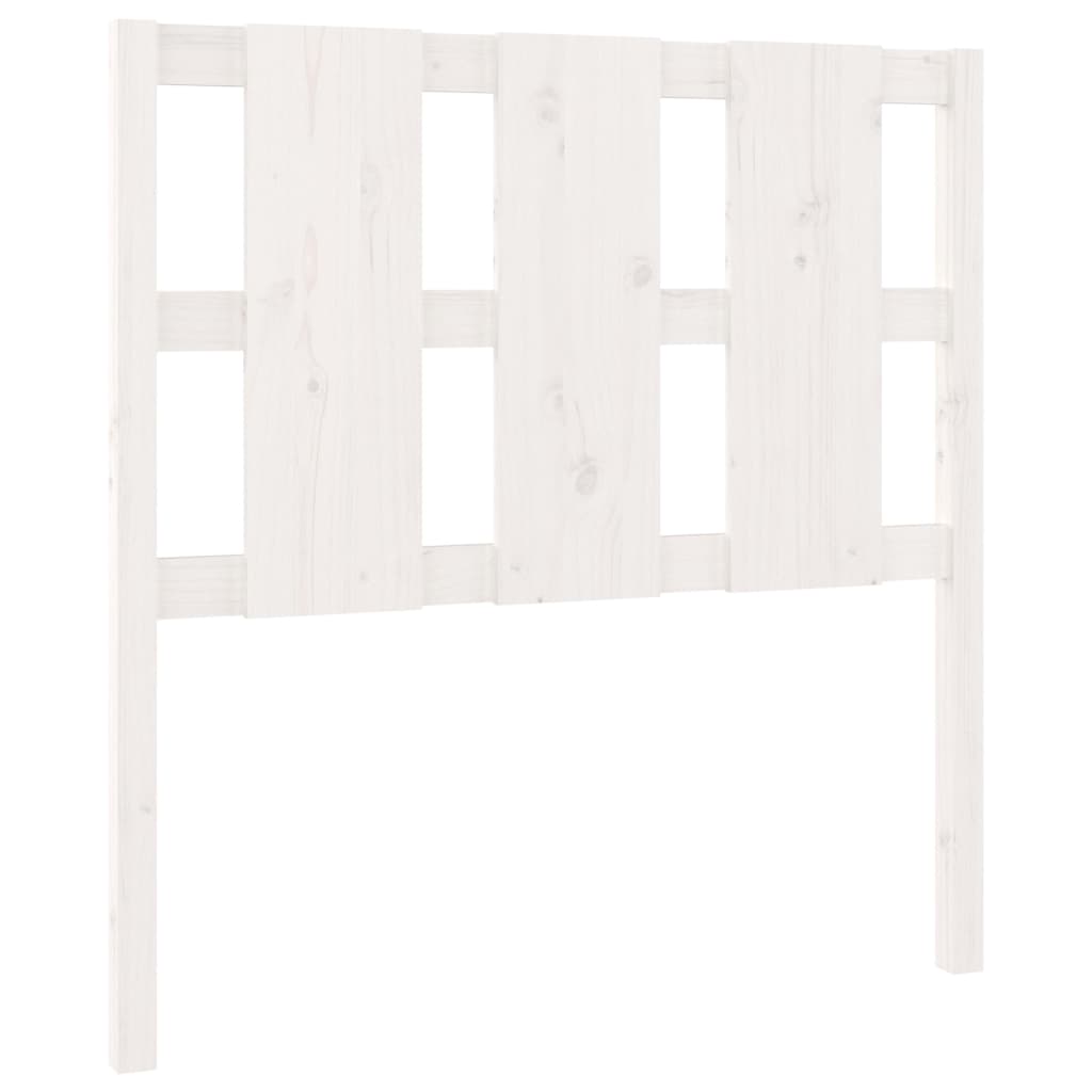 Testiera per Letto Bianca 95,5x4x100 cm Legno Massello di Pino - homemem39