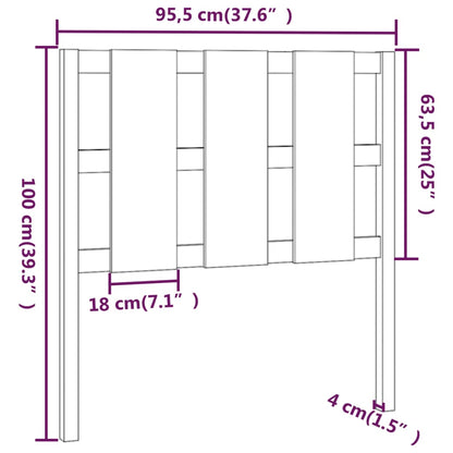 Testiera per Letto Bianca 95,5x4x100 cm Legno Massello di Pino - homemem39