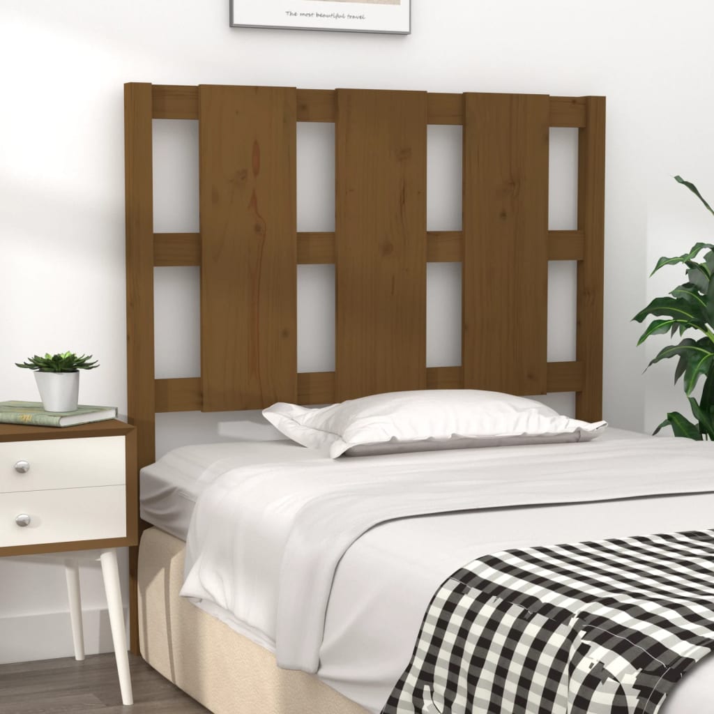 Testiera per Letto ambra 95,5x4x100cm in Legno Massello di Pino - homemem39