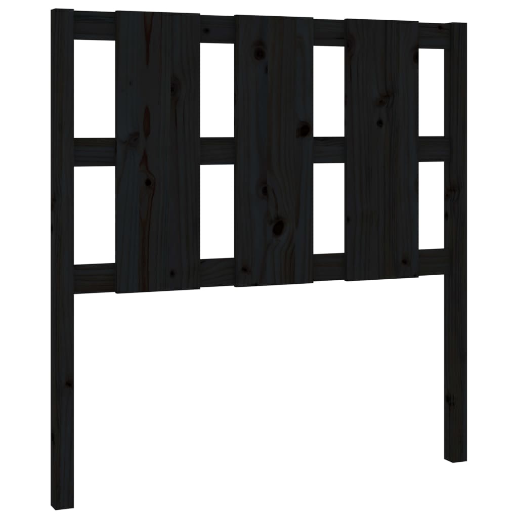 Testiera per Letto Nera 95,5x4x100 cm in Legno Massello di Pino - homemem39