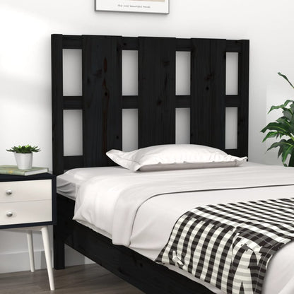 Testiera per Letto Nera 95,5x4x100 cm in Legno Massello di Pino - homemem39