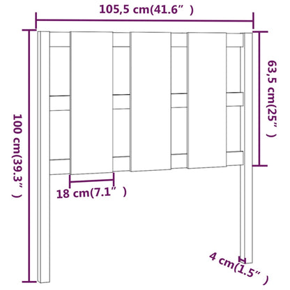 Testiera per Letto Bianca 105,5x4x100 cm Legno Massello di Pino - homemem39
