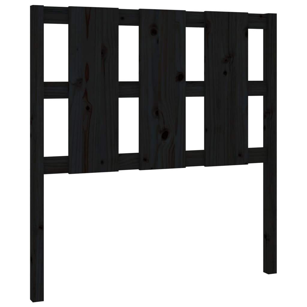 Testiera per Letto Nera 105,5x4x100cm in Legno Massello di Pino - homemem39