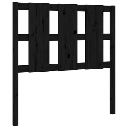 Testiera per Letto Nera 105,5x4x100cm in Legno Massello di Pino - homemem39