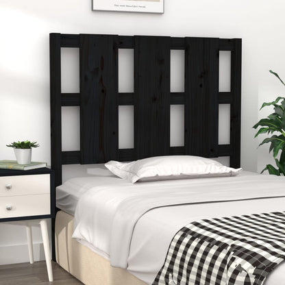 Testiera per Letto Nera 105,5x4x100cm in Legno Massello di Pino - homemem39
