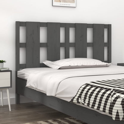 Testiera per Letto Grigia 125,5x4x100 cm Legno Massello di Pino - homemem39