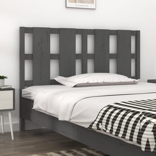 Testiera per Letto Grigia 125,5x4x100 cm Legno Massello di Pino - homemem39