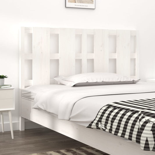 Testiera per Letto Bianca 145,5x4x100 cm Legno Massello di Pino - homemem39