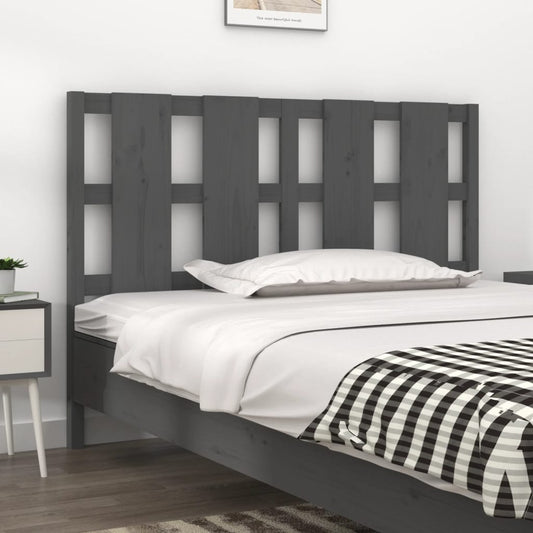 Testiera per Letto Grigia 145,5x4x100 cm Legno Massello di Pino - homemem39
