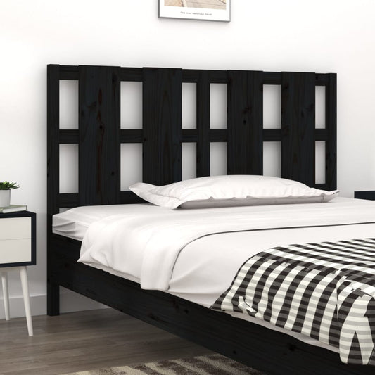 Testiera per Letto Nera 145,5x4x100cm in Legno Massello di Pino - homemem39