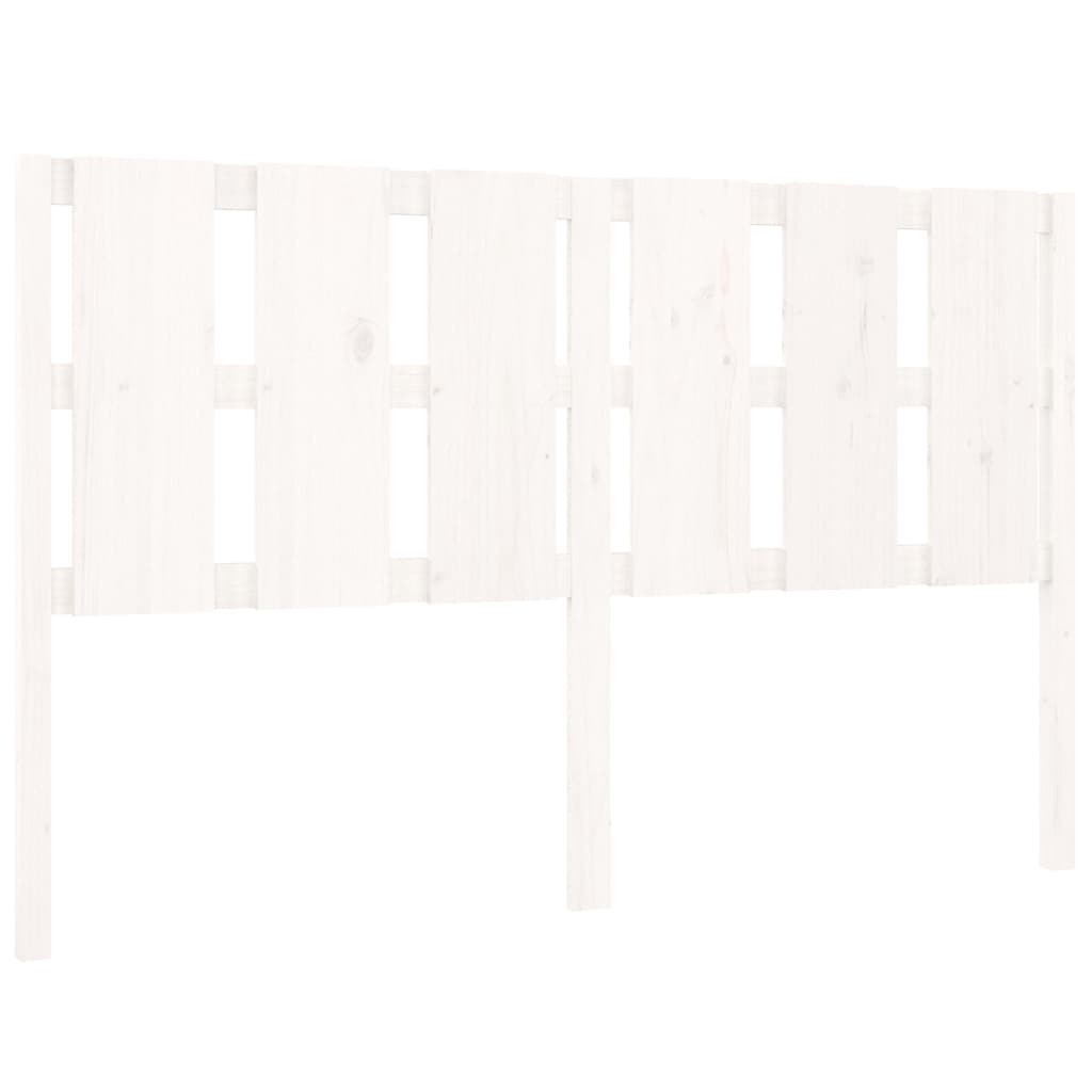Testiera per Letto Bianca 155,5x4x100 cm Legno Massello di Pino - homemem39