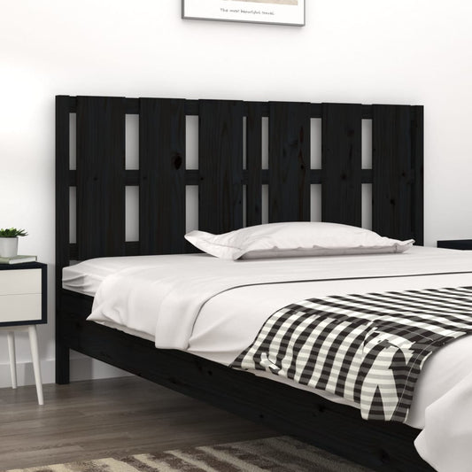 Testiera per Letto Nera 155,5x4x100cm in Legno Massello di Pino - homemem39